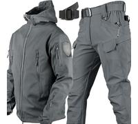PBTMCD Uniformes Tácticos For Hombres, Conjuntos De Trajes Combate del Ejército Impermeables, Chaqueta Softshell, Pantalones, Ropa Caza(F,L)