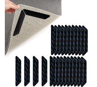 PBUSPU 24 Pcs Antideslizantes para Alfombras, Reutilizable und Lavable Bases Antideslizantes para Alfombras, de Alfombras para Sujetar la Alfombra Negro