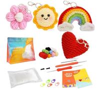 PBUSPU 4 Piezas Kit de Ganchillo, Kit de Ganchillo para Principiantes, para Principiantes Con Lana de Ganchillo y Vídeo Kit de Ganchillo para Principiantes de Animales DIY