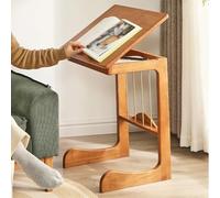 PBWERIGL Mesa de café/Mesa de Noche, Mesa Auxiliar Ajustable en Forma de C for sofá Madera Maciza Nogal y Cerezo(Cherry)
