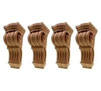 PBWERIGL Pies para Muebles y armarios, Paquete de 4 Patas Madera Tallada for Muebles, sin Acabado, Repuesto, en Varios tamaños(26x11.5cm/10.2x4.5inch)