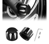 PBYMT Tapa de tuerca de eje delantero negra compatible con Harley Softail Electra Road Street Glide Sportster 2002-2023