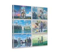 PBYOSCZYE Anime Movie Your Name Characters Collective Art Arte Mural Impresión Imagen Impresión Moderna Habitación Familiar Decoración 20 x 20 Pulgadas (50 x 50 cm)