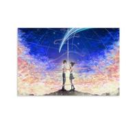 PBYOSCZYE Anime Movie Your Name Main Characters Arte Mural Impresión de Imagen Moderna Decoración de Habitación Familiar 12 x 18 Pulgadas (30 x 45 cm)
