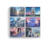 PBYOSCZYE Anime Movie Your Name Role Collective Fan Art Arte de Pared Impresión de Imagen Moderna Decoración de Habitación Familiar 20 x 20 Pulgadas (50 x 50 cm)
