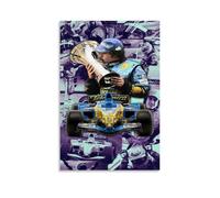 PBYOSCZYE Racer Fernando Alonso Arte Colectivo Arte Mural Impresión Imagen Moderna Decoración de Habitación Familiar 30 x 45 cm