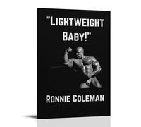 PBYOSCZYE Ronnie Coleman - Arte mural con diseño de abanico en blanco y negro, impresión artística moderna para habitación familiar, 30 x 45 cm