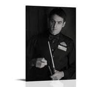 PBYOSCZYE Ronnie O'Sullivan - Arte mural con diseño de abanico en blanco y negro, impresión artística, decoración moderna para habitación familiar, 12 x 18 pulgadas (30 x 45 cm)