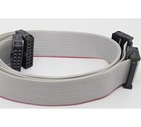 PC Accesorios - Conectores 2 Pro 11 "28 cm F/F IDC 2 x 8 16P plata 1,27 mm Flat Ribbon Cable, Red de 10 pulgadas 26 cm Longitud con FC de 2,54 mm 16 pines hembra a hembra 2-PK