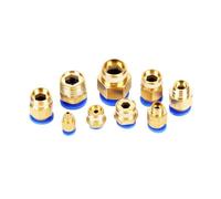 PC aire neumático 10mm 8mm 12mm 6mm 4mm manguera 1/4 "BSP 1/2" 1/8 "3/8" rosca macho boquilla de aire acoplamiento rápido de latón(PC4-M5,50PCS)