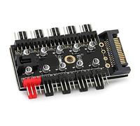 PC Chasis Ventilador Hub PWM Control 12V Hub CPU Ventilador de refrigeración Controlador divisor Ventilador de 4 pines PWM Fan Hub Controlador SATA / 4D para placa base de 12V Ventilador de 3P(SATA)