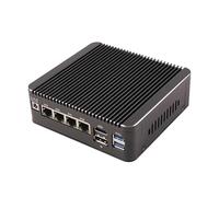 PC de forma pequeña para oficina, hogar, negocios/computadora de escritorio Pentium 6405U Procesador 8G RAM 128G PCIE3.0x4 SSD, mini PC sin ventilador con Quad 2.5G LAN, compatible con pantalla triple