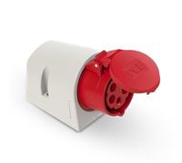 PC Electric PCE1256 CEE Toma de Pared, 32 A, 5 Pines, IP44, Rojo y Gris