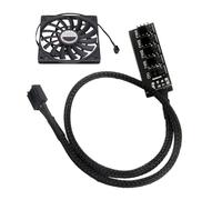 PC Fan Hub Computer Case Cooling, Speed Control Board, 13.78 Inches 4 Pin Cooler Temperature Management, Ventilator Splitter Connector for Desktop and Setups