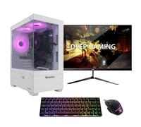PC Gamer Completo AMD Ryzen 5 5600G 6x4.4Ghz | Radeon Vega 7 | 32GB DDR4 | 1TB M.2 SSD | WiFi | Windows 11 Pro | Monitor 24" FHD 120Hz | Teclado TKL 65% + Ratón Modular RGB | PC Gaming Blanco