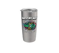 PC Gamer WASD My Way Out Of Bed Funny Gaming Vaso térmico de acero inoxidable de doble pared