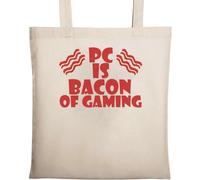 Pc is Bacon of Gaming Funny Gamers - Bolsa de algodón ecológico natural con diseño gráfico, color beige, beige, Talla única