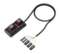 PC Power Button Extension - 78.74 Inches Aluminum Alloy RGB Mechanical Switch Cable | External Motherboard Reset Switch, LED Desktop Power Control Button, For Setup Programming Office PC