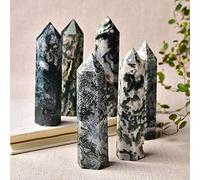 PC Punto de cristal natural Torre de ágata acuática Gran tamaño Obelisco de cuarzo Piedra mineral Varita Adornos Decoración para el hogar-Ágata natural_110-130mm