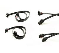 PC24 Shop & Service - Juego de 2 cables SATA (50 cm, 2 conectores rectos y 2 rectos/acodados, compatible con S-ATA/600, 1,5/3/6 GB) negro 1. 2x S-ATA Kabel Schwarz
