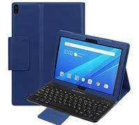 PCATEC Funda para teclado Lenovo Tab 4 10 Plus/Lenovo Tab 4 10 - [Nueva versión desmontable] Teclado Bluetooth inalámbrico oculto desmontable multiángulo Folio Funda de piel sintética Smart Cover