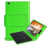 pcatec Lenovo Tab3 8/Tab 2 A8 - 50 - Funda para teclado [nueva versión] Bluetooth Teclado muti-angle oculto inalámbrico desmontable extraíble Folio PU Funda de piel funda Smart Cover para Lenovo Tab 3 8 (TB3 - 850 F/TB3 - 850 M)/Tab 2 A8 - 50 8.0 Inch Tablet verde