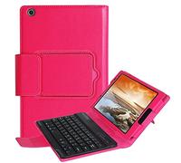 pcatec Lenovo Tab3 8/Tab 2 A8 - 50 - Funda para teclado [nueva versión] Bluetooth Teclado muti-angle oculto inalámbrico desmontable extraíble Folio PU Funda de piel funda Smart Cover para Lenovo Tab 3 8 (TB3 - 850 F/TB3 - 850 M)/Tab 2 A8 - 50 8.0 Inch Tablet rosa (b)