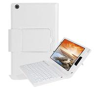 pcatec Lenovo Tab3 8/Tab 2 A8 - 50 - Funda para teclado [nueva versión] Bluetooth Teclado muti-angle oculto inalámbrico desmontable extraíble Folio PU Funda de piel funda Smart Cover para Lenovo Tab 3 8 (TB3 - 850 F/TB3 - 850 M)/Tab 2 A8 - 50 8.0 Inch Tablet blanco