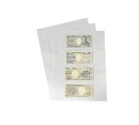 PCCB MINGT 10 hojas internas estándar a 9 foros, de un solo lado, para álbumes, estampillas, billetes, colecciones, páginas internas para álbumes de monedas y suministros (Transparente, 4 Bolsillos)