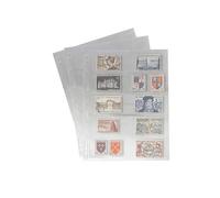 PCCB MINGT 10 hojas internas estándar a 9 foros, de un solo lado, para álbumes, estampillas, billetes, colecciones, páginas internas para álbumes de monedas y suministros (Transparente, 5 Bolsillos)