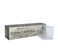 PCCB MINGT 20 cápsulas cuadradas tipo E para monedas con almohadilla interior ajustable blanca, estuche acrílico para colección y suministros de monedas