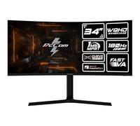 PcCom Elysium Pro Monitor Gaming 34" WQHD Fast VA 180Hz Curvo Adaptive Sync | Monitor gaming curvo con panel Fast VA, frecuencia de 180Hz, Adaptive Sync y altura regulable