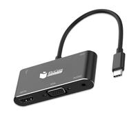 PcCom Essential Adaptador HUB 6 en 1 USB-C a 1x HDMI, 1 x VGA, 1x Audio Jack 3.5mm, 1x USB 3.0, 1x USB-C