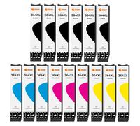 Pccom Essential Cartucho Tinta Compatible con HP 364XL Negro/Cian/Magenta/Amarillo Pack 15