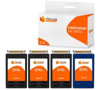Pccom Essential HP 21XL/22XL Cartucho Tinta Compatible Negro/Tricolor Pack 4