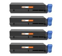 PcCom Essential OKI B432/B512/MB492/MB562/45807111 Tóner Compatible Negro Pack 4