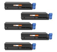 PcCom Essential OKI B432/B512/MB492/MB562/45807111 Tóner Compatible Negro Pack 5
