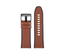 PCCWBCPJC Compatible con Diesel Large Dial Black Warrior DZ7395 DZ4496 DZ7396 Correa de Reloj con Fondo de Silicona de Piel de Vaca Pulsera de Reloj for Hombres 28 mm(A Light brown-BK)