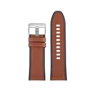 PCCWBCPJC Compatible con Diesel Large Dial Black Warrior DZ7395 DZ4496 DZ7396 Correa de Reloj con Fondo de Silicona de Piel de Vaca Pulsera de Reloj for Hombres 28 mm(A Light brown-SR)