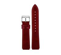 PCCWBCPJC Correa de reloj Retro piel vaca Compatible con Casio A158 A158W/A168/f91w/AE-1200WHD/A159/A169 AE1200 pulsera Vintage correa becerro(Red-silver A)