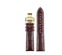 PCCWBCPJC Correa for hombre compatible con Tissot 1853 T41 compatible con Tudor compatible con IWC Business correa de reloj de cuero con cadena(Brown white-gold,20mm)