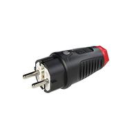 PCE 0511-SR Enchufe de protección de contacto TAURUS2, goma de 2 pines, IP54, color negro