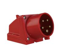 PCE 47407L - Enchufe CEE para pared (32 A, 5 pines), color rojo