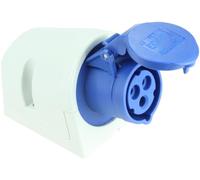 PCE Enchufe CEE Azul 16A 230V, 2P+E, IP44, Montaje en Pared