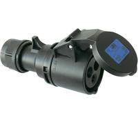 PCE Shark Enchufe CEE 16A 230V, 2P+E, Negro, IP44