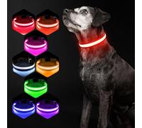 Pceotllar Collar Led para Perro, Recargable. 7 Colores RGB, 8 Modos De Luz. Resistente, Ajustable E Impermeable. para Perros Grandes, Medianos Y PequeñOs. MáXima Seguridad Nocturna