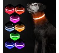 Pceotllar Collar Led para Perro, Recargable. 7 Colores RGB, 8 Modos De Luz. Resistente, Ajustable E Impermeable. para Perros Grandes, Medianos Y PequeñOs. MáXima Seguridad Nocturna