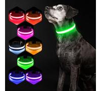 Pceotllar Collar Led para Perro, Recargable. 7 Colores RGB, 8 Modos De Luz. Resistente, Ajustable E Impermeable. para Perros Grandes, Medianos Y PequeñOs. MáXima Seguridad Nocturna