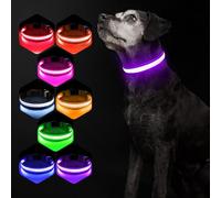 Pceotllar Collar Led para Perro, Recargable. 7 Colores RGB, 8 Modos De Luz. Resistente, Ajustable E Impermeable. para Perros Grandes, Medianos Y PequeñOs. MáXima Seguridad Nocturna