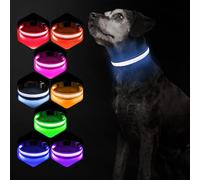 Pceotllar Collar Led para Perro, Recargable. 7 Colores RGB, 8 Modos De Luz. Resistente, Ajustable E Impermeable. para Perros Grandes, Medianos Y PequeñOs. MáXima Seguridad Nocturna